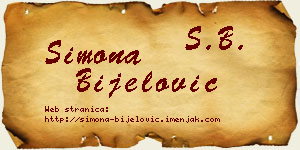 Simona Bijelović vizit kartica